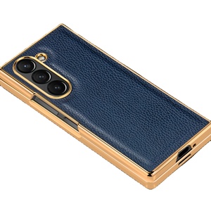 Funda Protectora con Textura de Litchi Electrochapada para Samsung Z Fold/Flip y Huawei Pocket, Funda Todo en Uno - Product Image 3