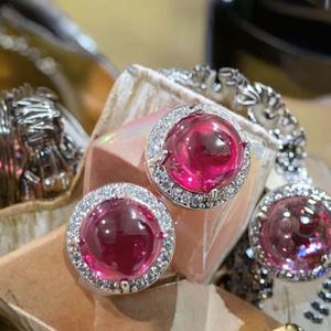 Pendientes de Cristal de Rubí Vintage, Chapados en Platino, Latón, Joyería Fina de Lujo para Mujer, Regalo de Aniversario - Product Image 4