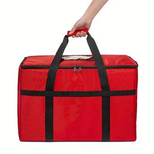 Bolsas Térmicas Aislantes de Tela No Tejida, Logotipo Personalizado, Gran Capacidad, Entrega de Alimentos, Picnic Rojo - Product Image 2