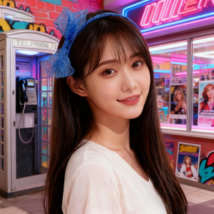 Diadema con <span class=keywords><strong>lazo</strong></span> de encaje azul Retro de los años <span class=keywords><strong>80</strong></span> PESENAR-Accesorio para el cabello de declaración Vintage para fiestas temáticas de los años <span class=keywords><strong>80</strong></span> y <span class=keywords><strong>moda</strong></span> nostálgica - Product Image 2