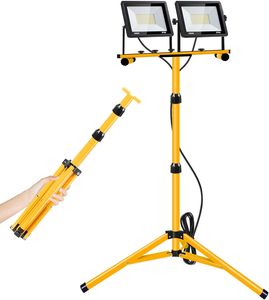 Adjustable 21000 Lumen <b>LED</b> Work <b>Light</b> 6500 Kelvin Color Temperature Waterproof Portable Certified AC IP65 Foldable Tripod WD-670 - Product Image 1