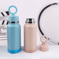 Nouvelle Bouteille Isotherme Magnétique 32oz avec Support Téléphone Magsafe, Tasse de Voyage Réutilisable avec Couvercle et Pailles pour Camping