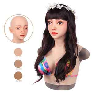 Soft Silicone Cabeça Máscara Realista Artificial Disfarce Crossdresser Máscara Menina Cyberskin Pele Humana Halloween Party Drag Queen - Product Image 1