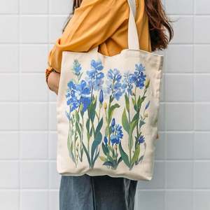 Promoción MULUN: Bolsa de Compras de Lona de Algodón Ecológica, Personalizada, Simple, Natural, Resistente, con Logotipo Impreso y Patrón de Letras, Doble - Product Image 1