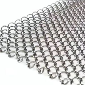 Woven Metal <strong>Beaded</strong> Door Curtain Decorative Chain Mesh Stainless Steel Curtain Mesh Fireplace Wire Mesh Curtain - Product Image 5