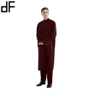 Venta al por mayor de ropa islámica para la región del sudeste y Oriente Medio, camisas Kurti musulmanas para hombres con pantalones, conjunto Thobe - Product Image 2