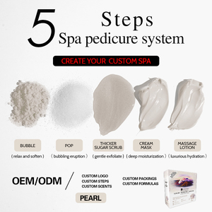 Spa de luxe pour ongles, kit de pédicure de salon, de <span class=keywords><strong>clinique</strong></span>, de spa, fabricant de parfum de perle, kit de pédicure en 5 étapes avec cristaux à bulles, spa pour les pieds dans une boîte - Product Image 3