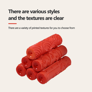 Nhà Máy Cung Cấp 7-Inch Stick-Loại Cứng Cao Su Mô Hình Con Lăn Vách Thạch Cao Bùn Tường Kết Cấu Stencil Sơn Con Lăn Bàn Chải - Product Image 4