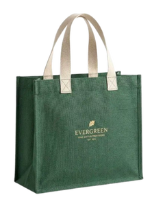 Sacs cadeaux en jute avec poignées confortables et construction en tissu durable pour cadeaux de mariage, produits de boutique, articles d'entreprise - Product Image 1