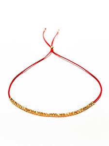 Fashion 24K <strong>Gold</strong> Vermeil <strong>Red</strong> Silk <strong>String</strong> <strong>Bracelet</strong> protection and Wish <strong>Bracelet</strong> Friendship <strong>Bracelet</strong> Gift Men Women - Product Image 2