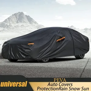 Housse de protection automobile PEVA robuste en coton imperméable toutes saisons, double couche, extérieur, pluie, neige, UV, avec fermeture éclair, kit complet - Product Image 1