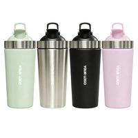 Bouteille de shaker à protéines portable réutilisable en acier inoxydable 304 de 750 ml (25 oz) avec logo personnalisé