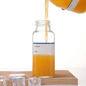 Bouteille en verre carrée française transparente de 180 ml, 250 ml, 350 ml, 500 ml, personnalisable, avec bouchon à vis hermétique pour jus pressé à froid - Product Image 3