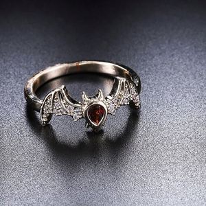 Anillos de Pareja Retro Punk con Zirconia, Anillo Abierto de Murciélago Animal para Hombres y Mujeres, Anillo de Murciélago Animal Hip Hop Punk, Anillo de Murciélago Chapado en Oro con Zirconia - Product Image 3