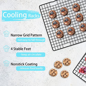 Versatile Carbon Steel Cake Cooling <b>Rack</b>-Durable Oven Safe Eco-Friendly <b>Baking</b> Accessory for Daily Use - Product Image 3