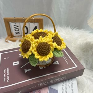 Decoración de Flores Artificiales Tejidas <span class=keywords><strong>a</strong></span> <span class=keywords><strong>Mano</strong></span> con Múltiples Cabezas en Maceta, de Alta Calidad, para Decoración del Hogar, <span class=keywords><strong>Regalos</strong></span>, Flores de Crochet - Product Image 6