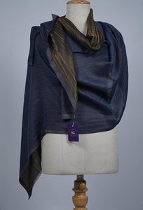 Premium Women Zari Reversible Stole Soft Dual Tone Designer <b>Shawl</b> <b>Wrap</b> Luxury Elegant Fashion Accessories for Boutique - Product Image 4