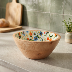 Cuenco de madera con Mango para servir ensaladas, Color Natural - Product Image 3