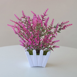 Décoration de jardin Bunga, petites fleurs artificielles, <span class=keywords><strong>bonsaï</strong></span> vert dans un pot en forme de clôture - Product Image 5