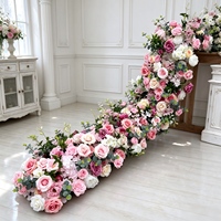 Vente en gros de rangées de fleurs artificielles durables de la marque Panda pour mariage, fiançailles, fête, arrangement floral en soie, décoration de table