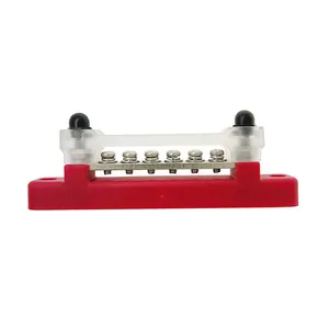 KETO 6 Way Battery power post junction block positive Red distribution block bus bar with cover