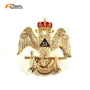 Pin de Solapa Masónico de Doble Corona de Águilas de <span class=keywords><strong>33</strong></span> <span class=keywords><strong>Grados</strong></span>, Insignia Masónica, Insignia de Francmasonería - Product Image 5