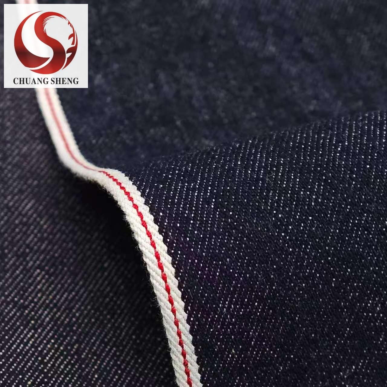 Red Selvedge Indigo Denim-Heavy 13.6oz 100% Cotton PU Coated Waterproof Fabric 33.46" Industrial Width