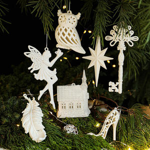 Décoration <span class=keywords><strong>de</strong></span> Noël pour arbre <span class=keywords><strong>petit</strong></span> cadeau suspendu pour enfants joyeux flocon <span class=keywords><strong>de</strong></span> neige Angle avec ailes hibou plume plastique - Product Image 2