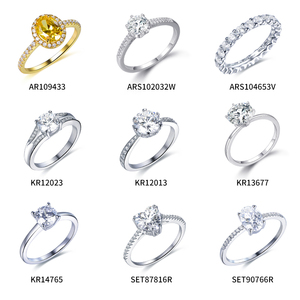 Kirin Custom 925 Silver Dainty Stylish <strong>14K</strong> Gold Plated <strong>Wedding</strong> D Moissanite <strong>Rings</strong> Fashion Zircon Lab Grown Diamond <strong>Rings</strong> OEM ODM - Product Image 1
