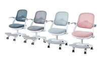 Chaise d'apprentissage pour enfants avec dossier en maille respirante, cadre en fer confortable, siège correcteur, accoudoirs, design simple
