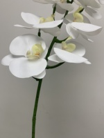 Orchidées artificielles haut de gamme en latex effet naturel, orchidées blanches à 9 têtes, tige unique, longue durée, pour la maison et les mariages