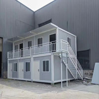 Maison conteneur préfabriquée ignifuge et respirante à double étage de 20 pieds, en panneaux sandwich d'acier, pour hôtel, salle de sport, Asie du Sud-Est