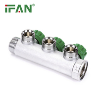 IFAN Matériel de plomberie 2 voies 3 voies Collecteur de chauffage par le sol Alimentation en eau Collecteur en laiton PEX