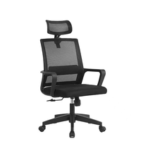 Chaise de bureau pivotante entièrement en maille à prix de gros, chaise de bureau ergonomique à dossier haut avec appui-tête