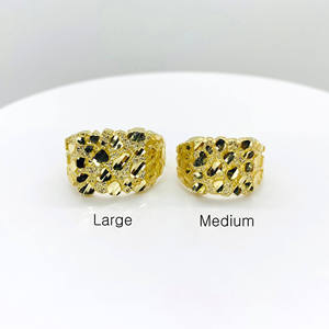 Anello da Uomo in Ottone Placcato Oro con Pepita, Stile Trendy, Gioielli all'Ingrosso - Product Image 5