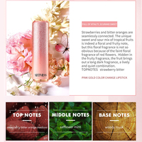 Baume à lèvres changeant de couleur en or rose 24 carats, infusé à la vitamine E, teinte rose personnalisée, hydratation longue durée, réparation quotidienne des lèvres