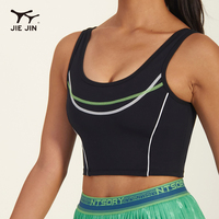 JIEJIN Vêtements de sport personnalisés marque privée conception de dos en U haut soutien d'entraînement haut débardeur sport tennis soutien-gorge de yoga de gymnastique