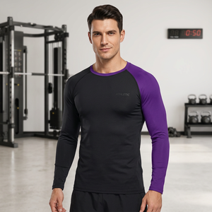 Camiseta de Compresión Freandy Sports para Hombre, Manga Larga, Protección UV, Color Negro y Blanco, Secado Rápido, Spandex y Poliéster, BJJ 260g - Product Image 2