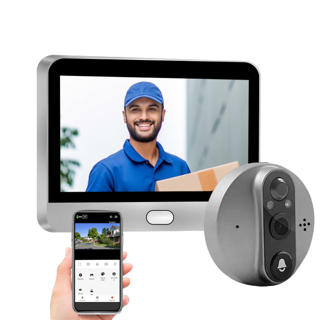 Mini Smart Life App 3MP 140° Wide View Angle 2.4Ghz Wifi Magic Door Peephole Eye Camera Digital Door Viewer Doorbell