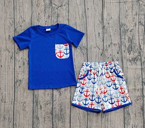 GSSO3242 CUSTOM Conjunto sin mangas para niña pequeña con bordado de pez morado, venta al por mayor, conjunto infantil para niña - Product Image 6