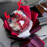Bouquet de roses éternelles en gros, mini-bouquet de ballons, bouquet de grandes roses préservées en acrylique de qualité A pour la Saint-Valentin et la Fête des Mères
