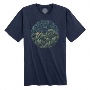 T-shirt pour homme en coton 100% de haute qualité, écologique, tricoté, bio-lavé, imprimé sur mesure, col rond, manches courtes, décontracté, compétitif - Product Image 1