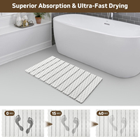 Tapis de bain pliable moderne et écologique en terre de diatomée, séchage rapide, antidérapant pour salle de bain et douche
