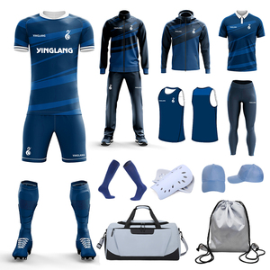 Set Personalizzato di Abbigliamento da <span class=keywords><strong>Calcio</strong></span> con Stampa in Sublimazione per Uomo, Uniformi da Allenamento per Squadre, <span class=keywords><strong>Maglie</strong></span> Retrò Thailandesi - Product Image 2