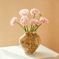 Vase à fleurs coloré et élégant, ornement de bureau artistique de luxe, décoration minimaliste pour une ambiance calme à la maison