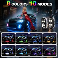 Feux stroboscopiques LED RGB, feux de position LED sans fil pour moto, avion, hélicoptère, feux d'avertissement, accessoires de voiture