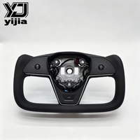 Nouveau volant en cuir JINGDA Tesla Model 3 modifié, style Yoke, avec surpiqûres, 4 branches, 2017-2019, accessoires chauffants améliorés