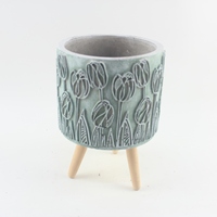 Pot de fleurs en ciment moderne fait à la main pour les succulentes et les cactus - Durable et écologique, pour la maison, le bureau, le jardin et le sol