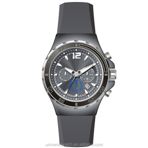 Montre chronographe pour hommes OEM ODM avec bracelet en caoutchouc et boîtier en acier inoxydable 316L U2632 - Product Image 4