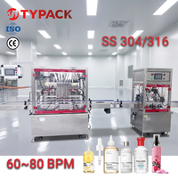 Machine de remplissage automatique TYPACK à 6 buses, 80 BPM, précision du piston ±1%, pour lotion, détergent, liquide, essence et tonique